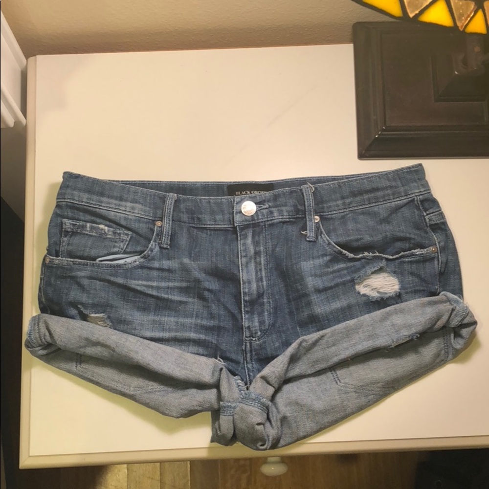 Super soft black orchid jean shorts